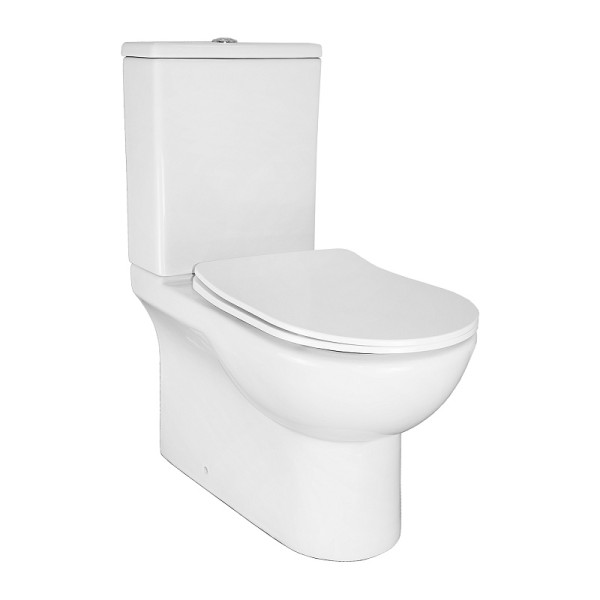 Унитаз напольный Azario Ambra с сиденьем с микролифтом белый (AZ-848)