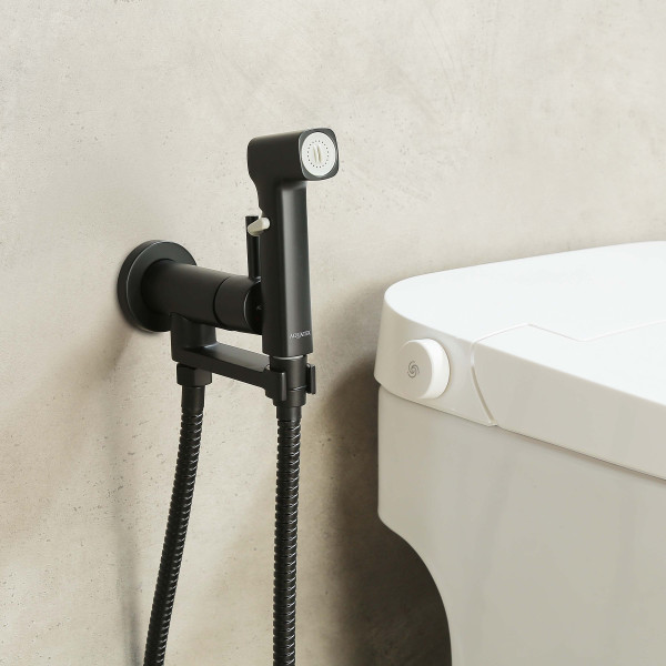 Смеситель с гигиеническим душем Aquatek Ника черный матовый (AQ1819MB)