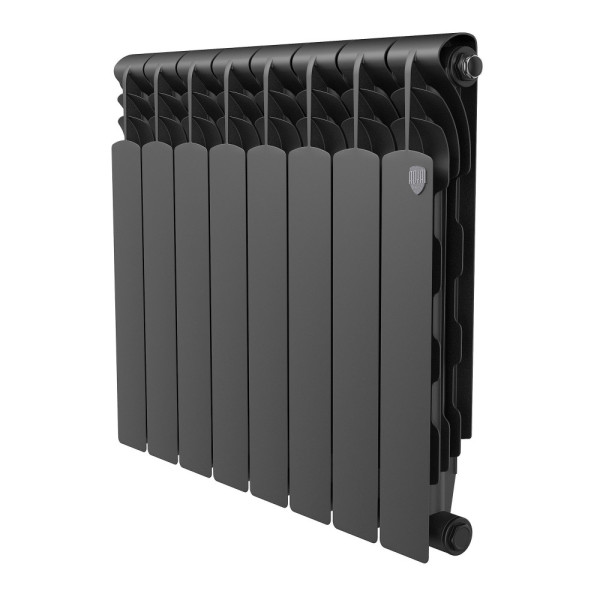 Радиатор биметаллический Royal Thermo Revolution B 500 Чёрный (8 секций) (RTRBB3050008)