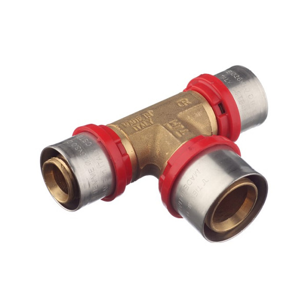 Тройник Tiemme 26х32х26 латунь (пресс) (1650165 / 1657G263226CZ) Тройник Tiemme 26х32х26 латунь (пресс) (1650165 / 1657G263226CZ)