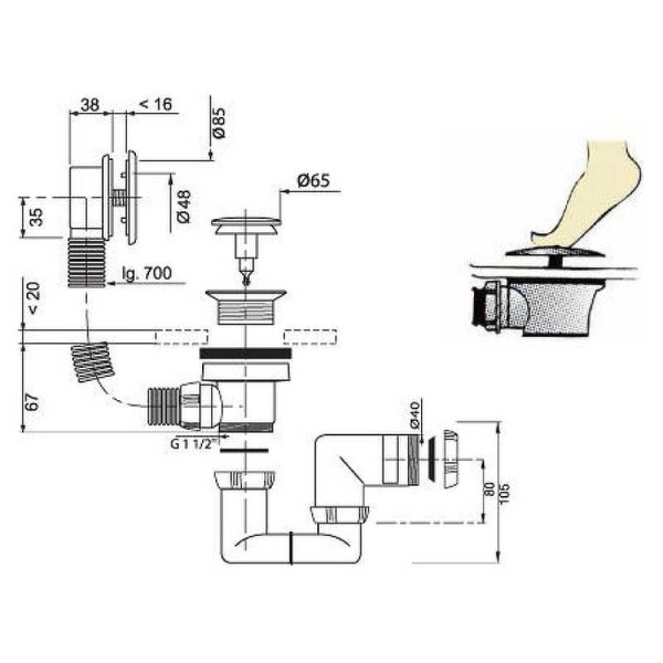 Обвязка для ванны Quick Clac Wirquin (30718585)