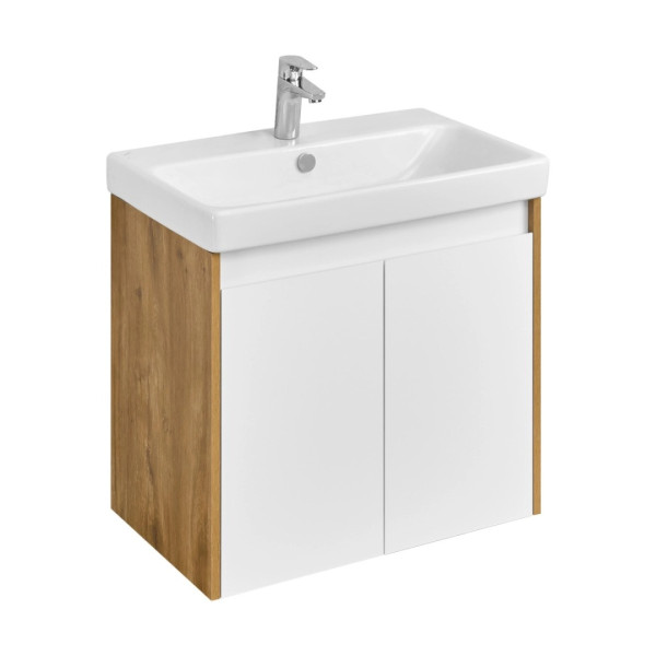 Тумба-умывальник Aquaton Сканди Doors 45 Бел/Дуб Рустикальный/1WH501630 Раковина Адриана 45 (1A2787K0SDZ90)