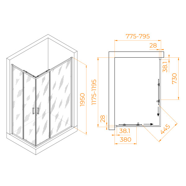 Душевой уголок RGW Passage 80x120x195 стекло прозрачное, профиль хром (030824682-11) Душевой уголок RGW Passage 80x120x195 стекло прозрачное, профиль хром (030824682-11)