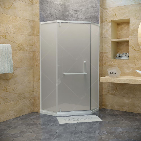 Душевой уголок RGW HO-084-W 100*100 стекло сатинат, профиль белый 350608400-25 Душевой уголок RGW HO-084-W 100*100 стекло сатинат, профиль белый 350608400-25