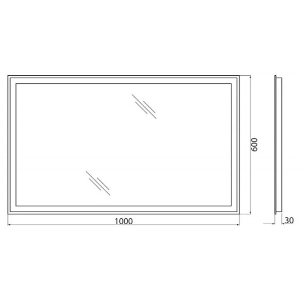 Зеркало с подсветкой BelBagno SPC-GRT 100x60 с подогревом (SPC-GRT-1000-600-LED-TCH-WARM)