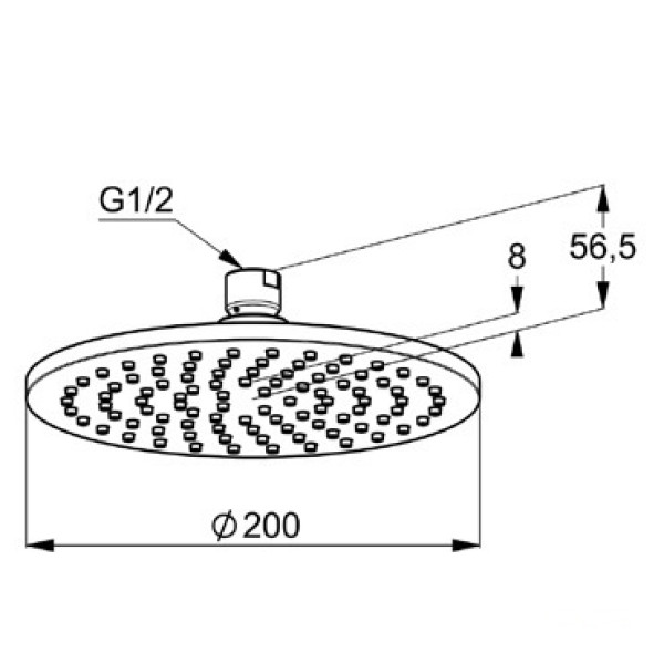 Верхний душ Kludi A-QA 200*200*56 хром (6432005-00)
