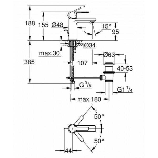 Смеситель для раковины Grohe Lineare New (32109001)