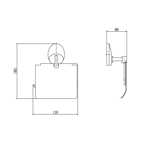 Полотенцержатель Fashun хром (A1603)