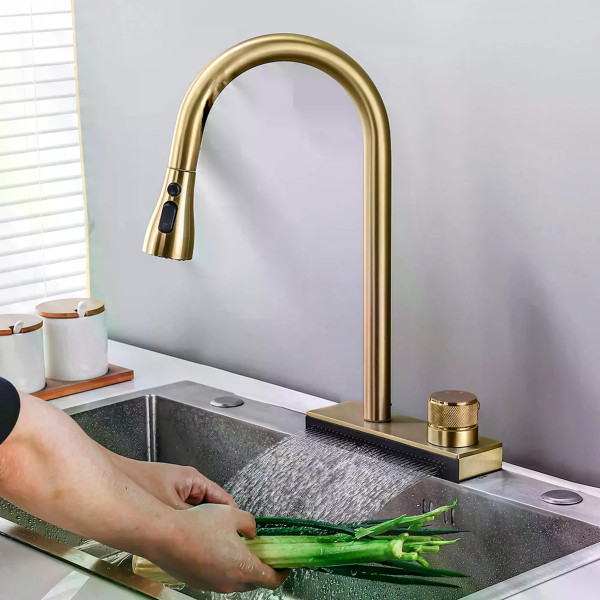 Смеситель для кухни Rea Coner золото матовое (REA-B6312)