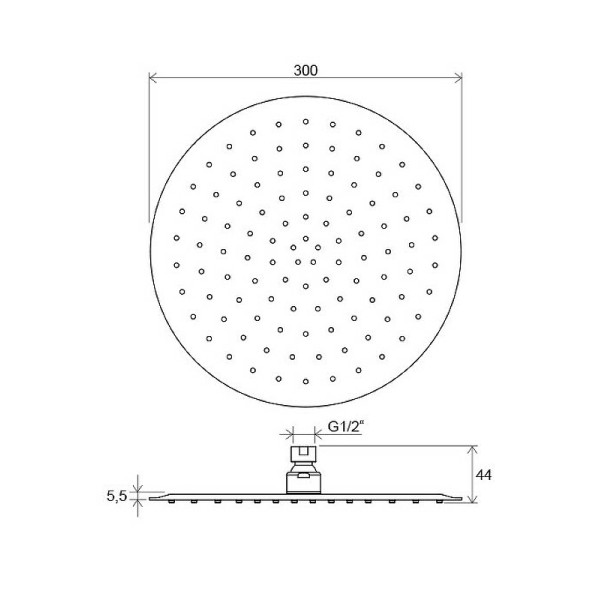 Верхний душ Ravak Chrome Slim 984.00 300 хром (X07P336)