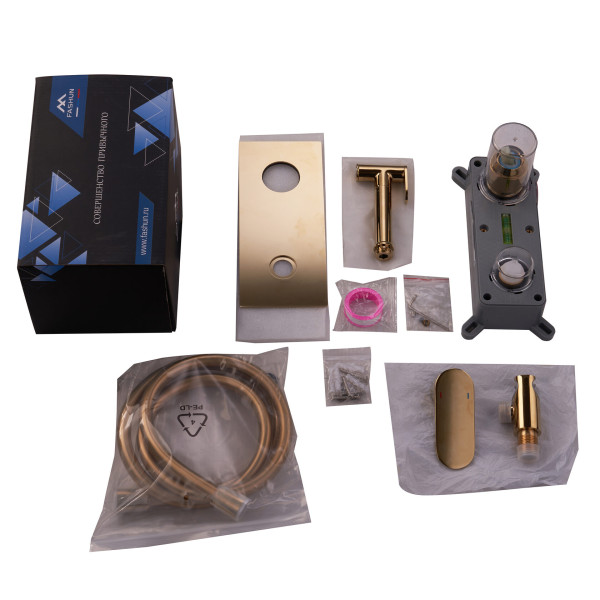 Смеситель с гигиеническим душем Fashun встраиваемый золото (A7585-35)