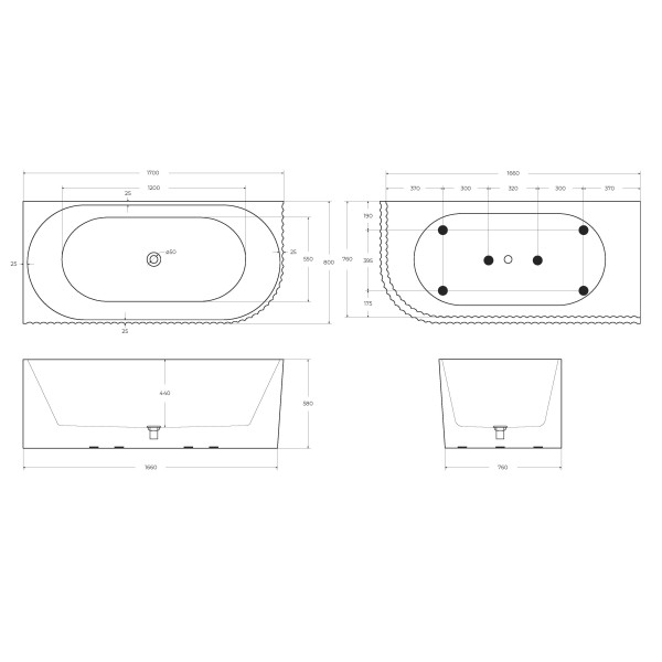 Ванна акриловая Belbagno Формат (UNO) 170x80x45,6 белая (BB714-1700-800-L) Ванна акриловая Belbagno Формат (UNO) 170x80x45,6 белая (BB714-1700-800-L)