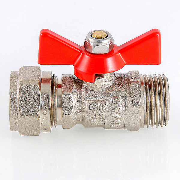 Кран 16х1/2"Н шаровый обжим Valtec (красная бабочка) VT.341.N.1604 Кран 16х1/2"Н шаровый обжим Valtec (красная бабочка) VT.341.N.1604