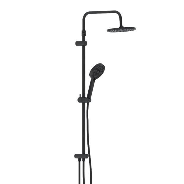 Душевой гарнитур Damixa Apollo верхн. душ 235 мм, ручн душ 3 ф-ции 125x215 мм, душ.штанга 1050-1450, черный (947000300)