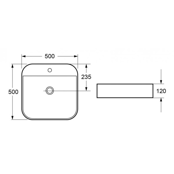 Раковина накладная Cezares 50 см (CZR-LFT-50-LVB)
