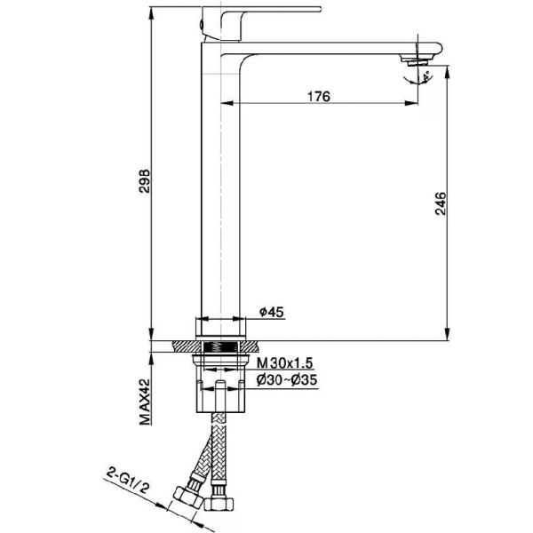 Смеситель для раковины Vincea Вог золото брашированное (VBF-1V2BG)