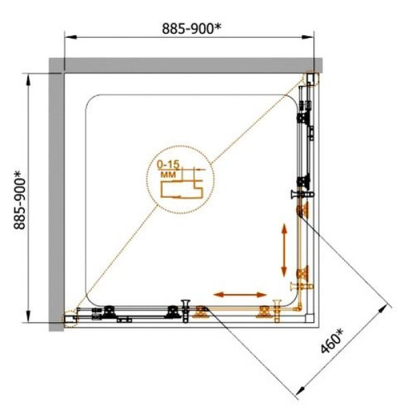 Душевой уголок Cezares Eco 90x90x190 стекло прозрачное (ECO-A-2-90-C-Cr)