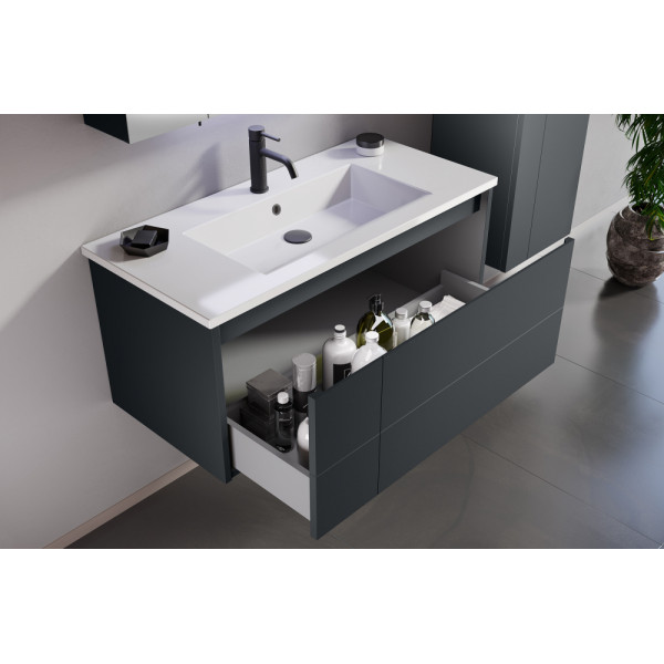 Тумба подвесная Orka Likya 1000x500x460 с раковиной антрацит матовый (5002489)