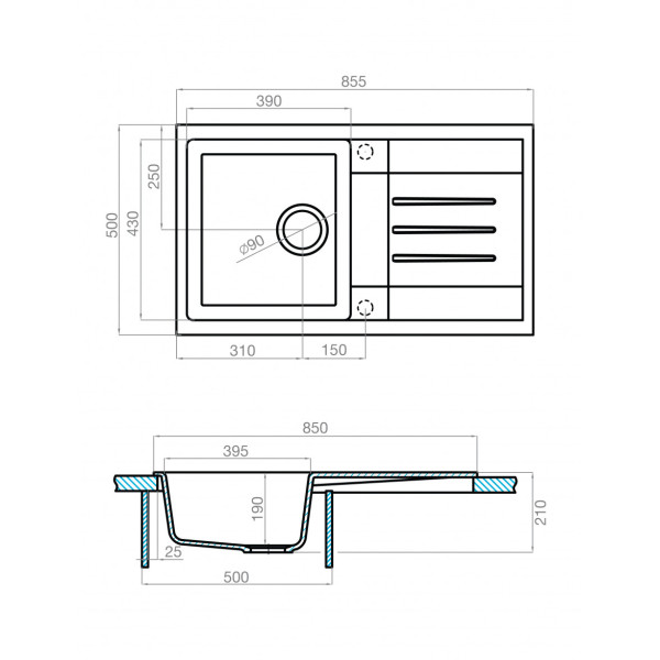 Мойка для кухни врезная Aquaton Верона 500x855x210 кофе (1.A710.0.32V.R28.0) Мойка для кухни врезная Aquaton Верона 500x855x210 кофе (1.A710.0.32V.R28.0)