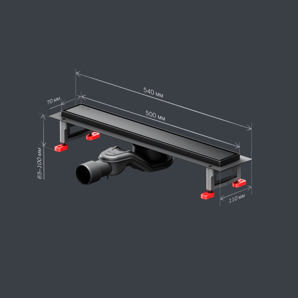 Трап для душа AM.PM MasterFlow линейный универс затвор Tile 50 см черн мат (W01SC-U11-050-04BM)