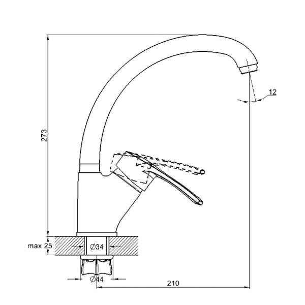 Смеситель для кухни G.lauf черный (9G4-A181KB)