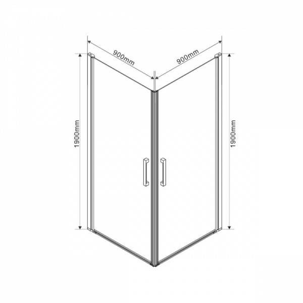 Душевой уголок Vincea Orta 900х900х1900 стекло прозрачное, профиль хром (VSS-1O9090CL)