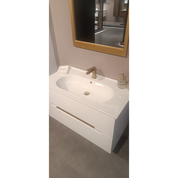 Тумба подвесная Orka Lodi 800x500x570 с раковиной белый, золото (5005884) Тумба подвесная Orka Lodi 800x500x570 с раковиной белый, золото (5005884)