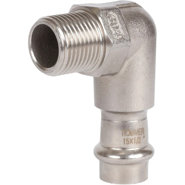 Переход угловой 15х1/2"Н Rommer из нержавеющей стали (пресс) (RSS-0010-001512) Переход угловой 15х1/2"Н Rommer из нержавеющей стали (пресс) (RSS-0010-001512)