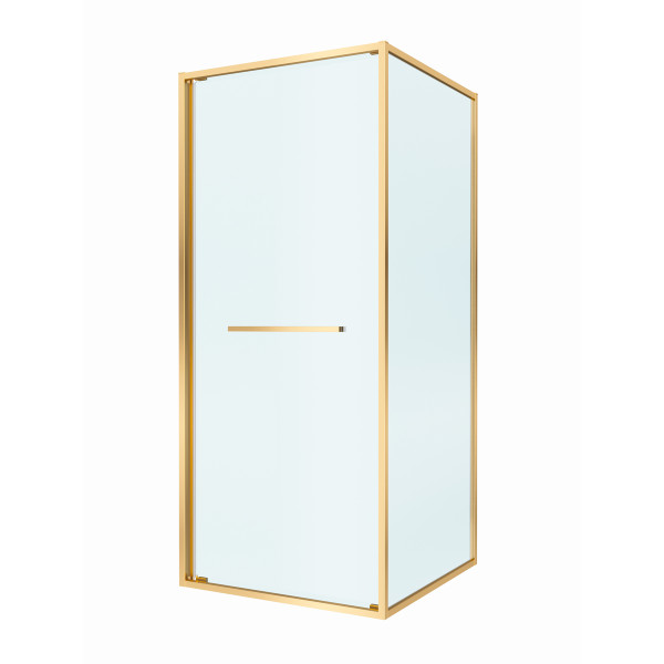 Душевой уголок Cezares Lux 90x90x195 стекло прозрачное, профиль брашированное золото (LUX-A-FS-1-90-C-BORO)