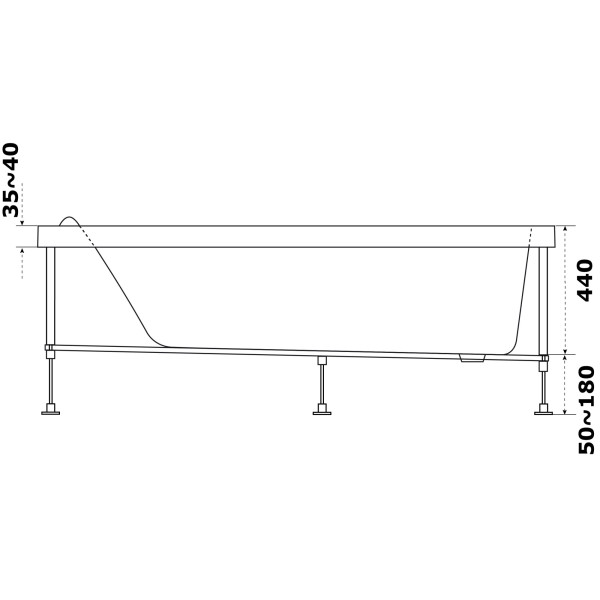 Ванна акриловая Azario Тенза 170x75x47 белая (ТНВ0102)