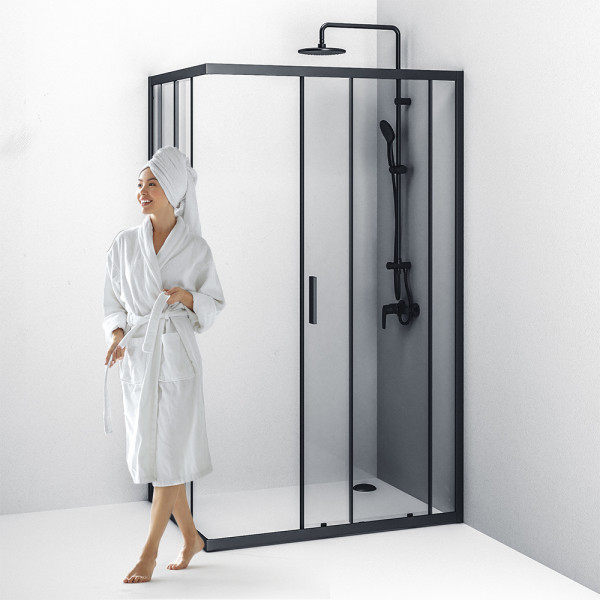 Душевой уголок AM.PM Gem S 90x120x200 стекло прозрачное, профиль черный матовый (W93G-404-120290-BT)