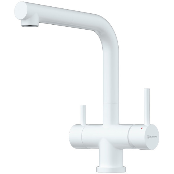 Смеситель для кухни Omoikiri Takamatsu-S-WH с переключателем на фильтр, с выдвижным изливом белый (4994357)