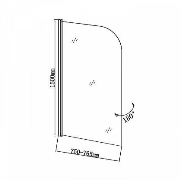 Душевая шторка на ванну Aquanet SG-750 75х150 стекло прозрачное