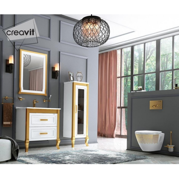 Унитаз подвесной Creavit D?cor 35,5x50,2x35,5 золото круги (TP32,5-11CB00E-NA00)