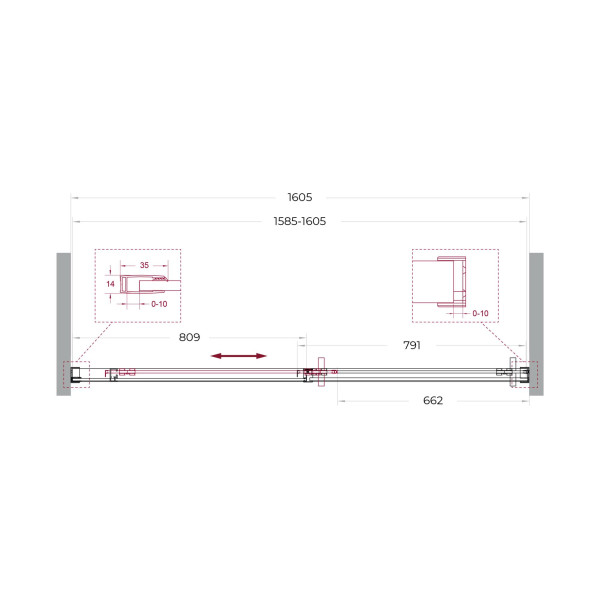 Душевая дверь BelBagno Soft Close-1 160x200 стекло прозрачное, профиль хром глянцевый (SOFT_CLOSE-1-BF-1-160-C-Cr)