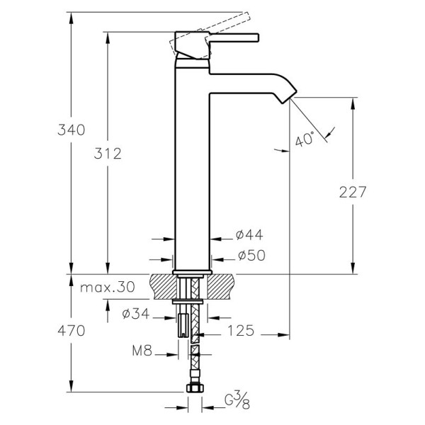 Смеситель для раковины Vitra Minimax S (A41990EXP) Смеситель для раковины Vitra Minimax S (A41990EXP)