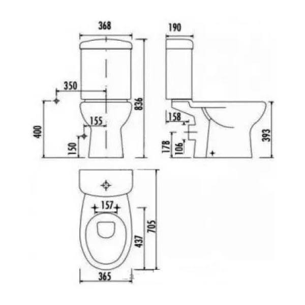 Бачок для унитаза Creavit Mercan белый (MR410-00CB00E-0000)
