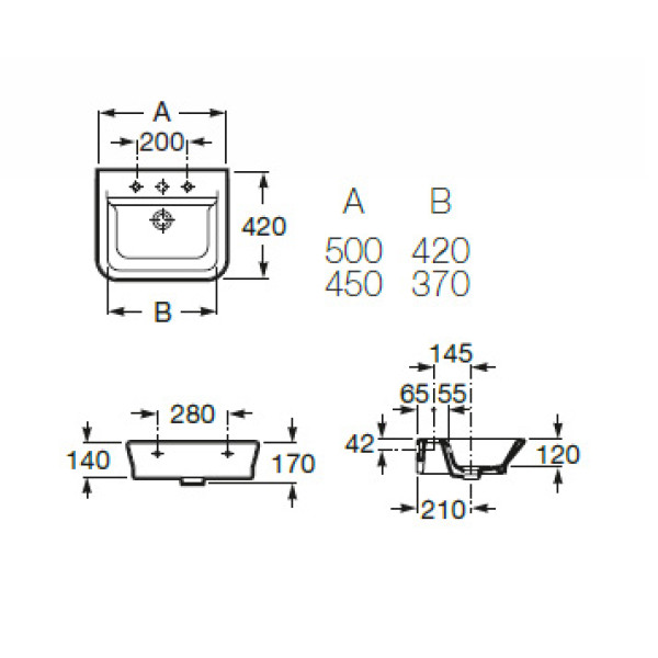 Раковина подвесная Roca Gap 45х42 (327477000)