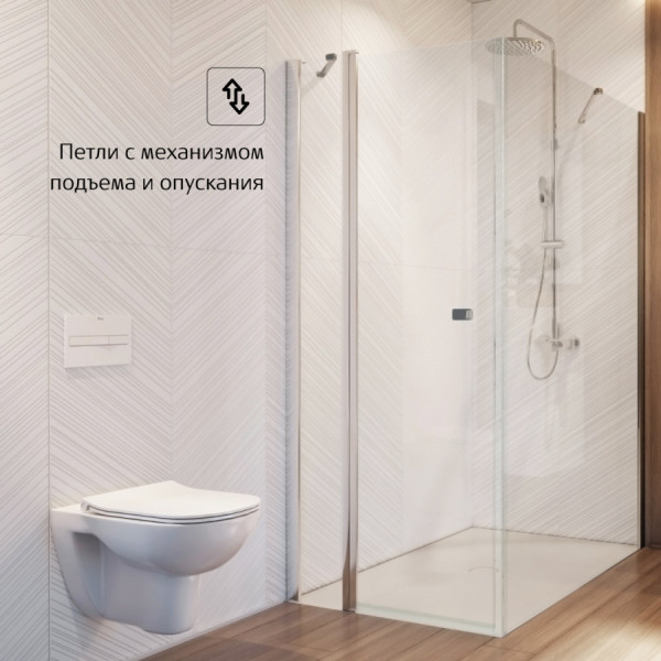 Душевая дверь Roca Capital 90x195 стекло прозрачное, профиль хром (7.M460.9.012.M)