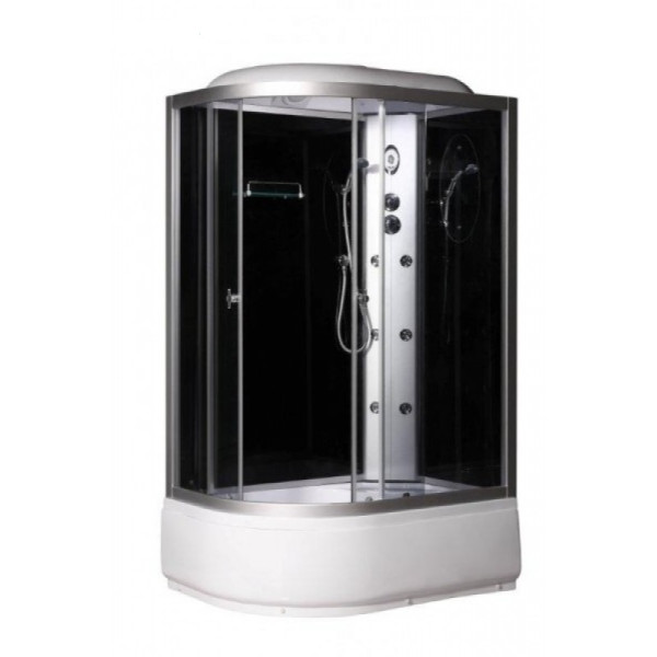 Душевая кабина Niagara 800*1200*2200 стекло тонированное, задние стенки стекло черное, профиль хром (NG-2510 R)