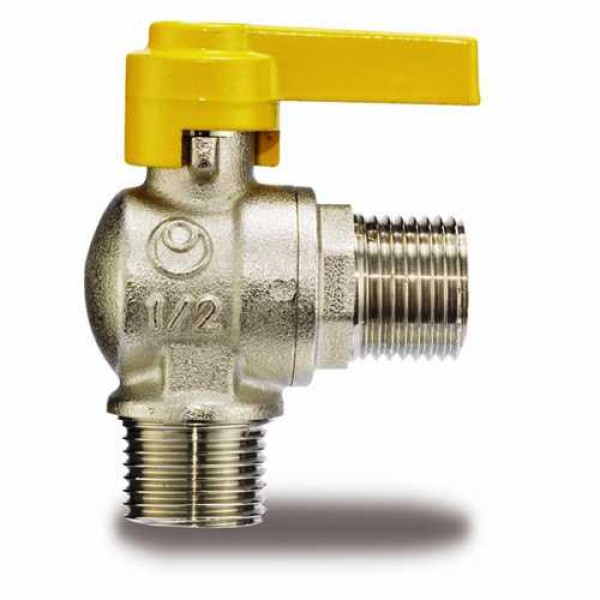 Кран газовый угловой IVR S.p.a 1/2"*1/2" НН шаровый (111205010 / IVR 112)
