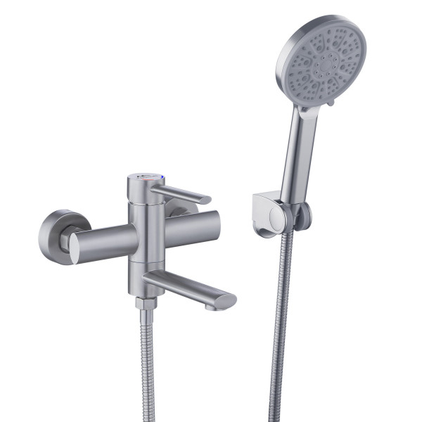 Смеситель для ванны и душа Fashun с душевым комплектом сатин (A53034) Смеситель для ванны и душа Fashun с душевым комплектом сатин (A53034)