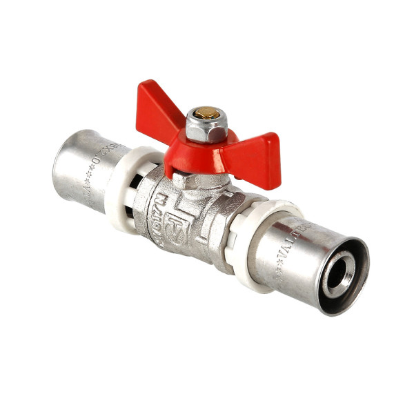 Кран 16х16 шаровый пресс Valtec (красная бабочка) VT.243.N.1616 Кран 16х16 шаровый пресс Valtec (красная бабочка) VT.243.N.1616