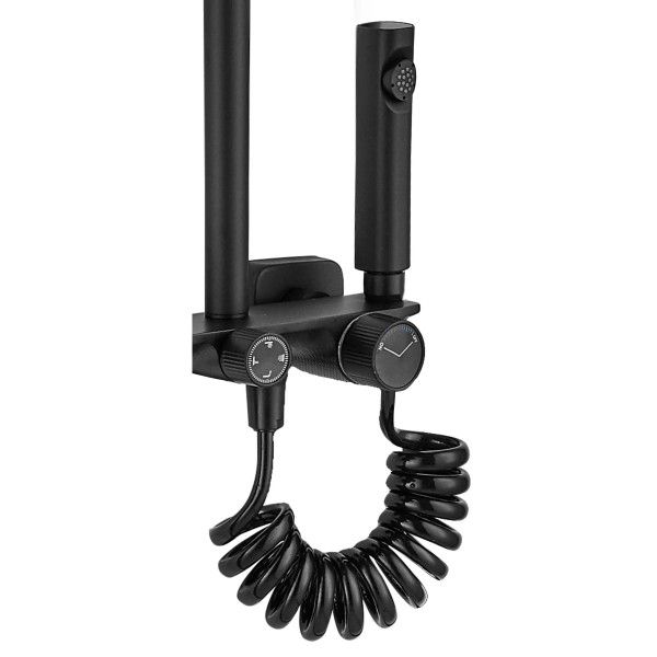 Душевая система на четыре режима Rea Helix Black mat (REA-P6618)