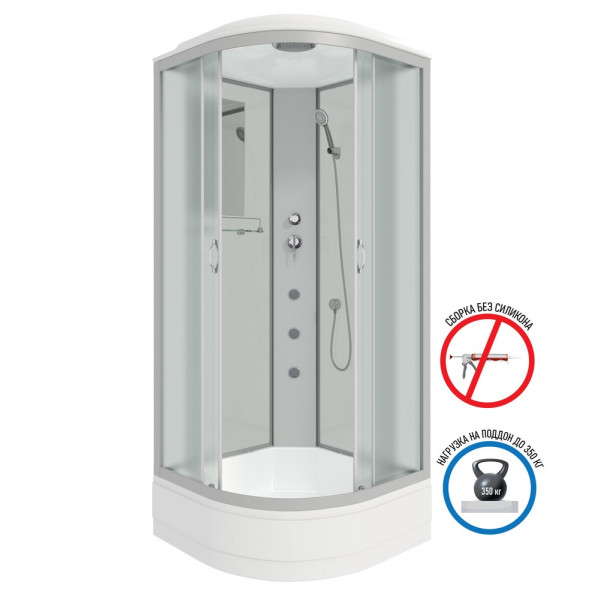 Душевая кабина с гидромассажем Classic 100x100 стекло матовое, профиль хром матовый (NG-3302-14G) Душевая кабина с гидромассажем Classic 100x100 стекло матовое, профиль хром матовый (NG-3302-14G)