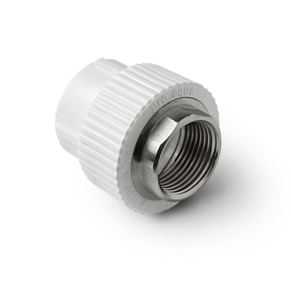 Переход PP-R 50*1 1/2"В "Pro Aqua" (латунь, под ключ, белый) (PA22522P) Переход PP-R 50*1 1/2"В "Pro Aqua" (латунь, под ключ, белый) (PA22522P)