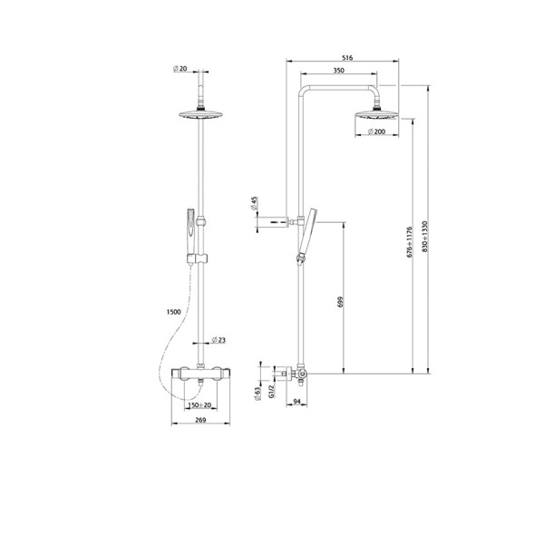 Система душевая Mofem Юниор Эво (170-0004-00) Система душевая Mofem Юниор Эво (170-0004-00)