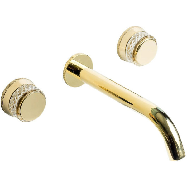 Смеситель для раковины на 3 отв.Boheme AURA G (золото) (152-2-G-A)