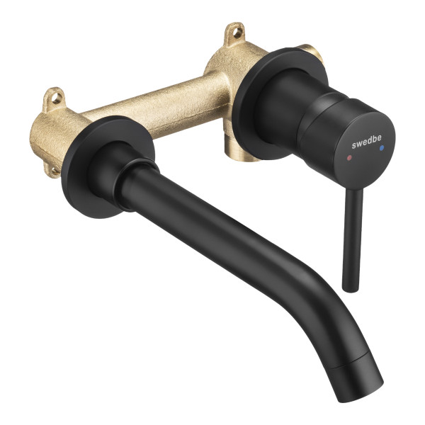 Смеситель для раковины Swedbe Platta встраиваемый черный (5502B)