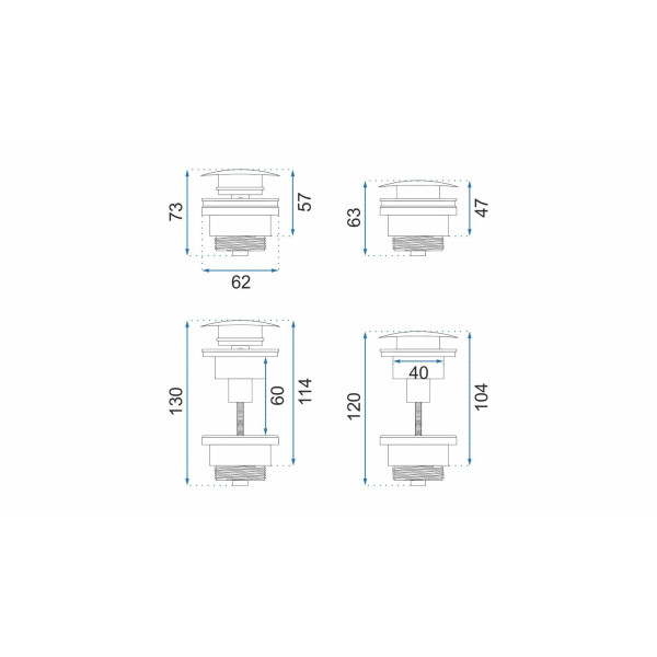 Донный клапан Rea белый (REA-A6952) Донный клапан Rea белый (REA-A6952)